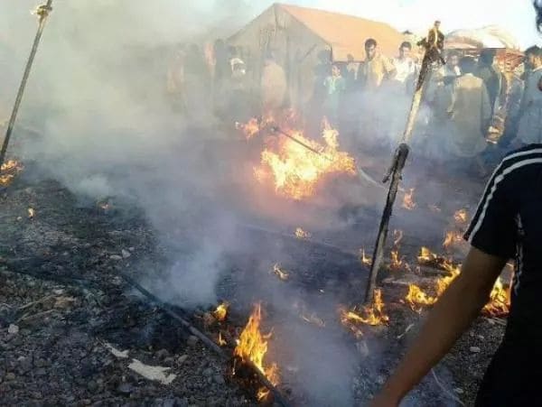 وفاة 4 اطفال حرقا داخل خيمة على طريق المطار بالعاصمة عمان