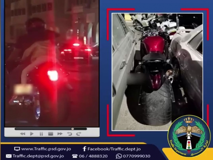 ضبط الدراجة النارية وسائقها الذي ظهر يقودها بطيش وتهور في مقطع فيديو