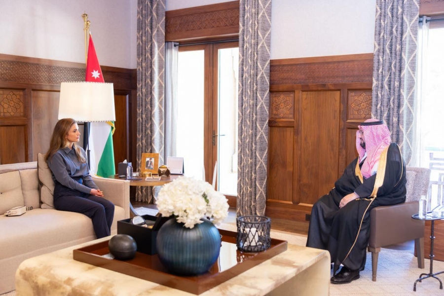 الملكة رانيا تلتقي الأمير عبد العزيز بن طلال بن عبد العزيز آل سعود