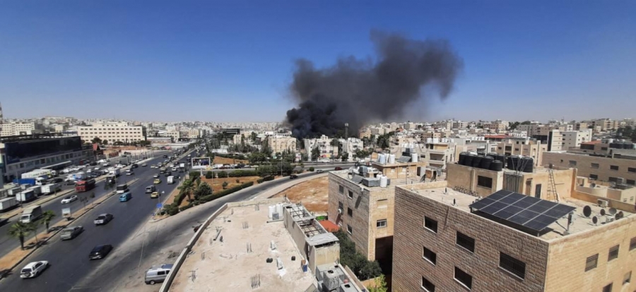 حريق ضخم في العاصمة عمان