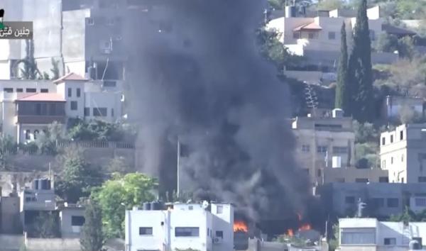 شهيد و9 مصابين باقتحام الاحتلال مخيم جنين وقصف منزل بصاروخ