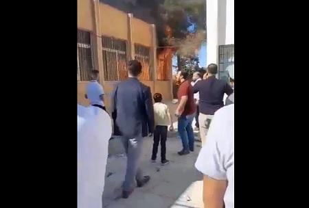 بالفيديو والصور...إندلاع حريق كبير في مدرسة للبنين في بتير بالكرك