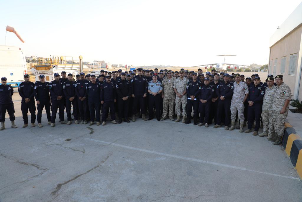 بالصور ... فريق البحث والإنقاذ الدولي الأردني يتوجه إلى ليبيا