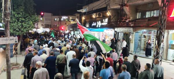 مسيرة حاشدة في إربد تندد العدوان على غزة