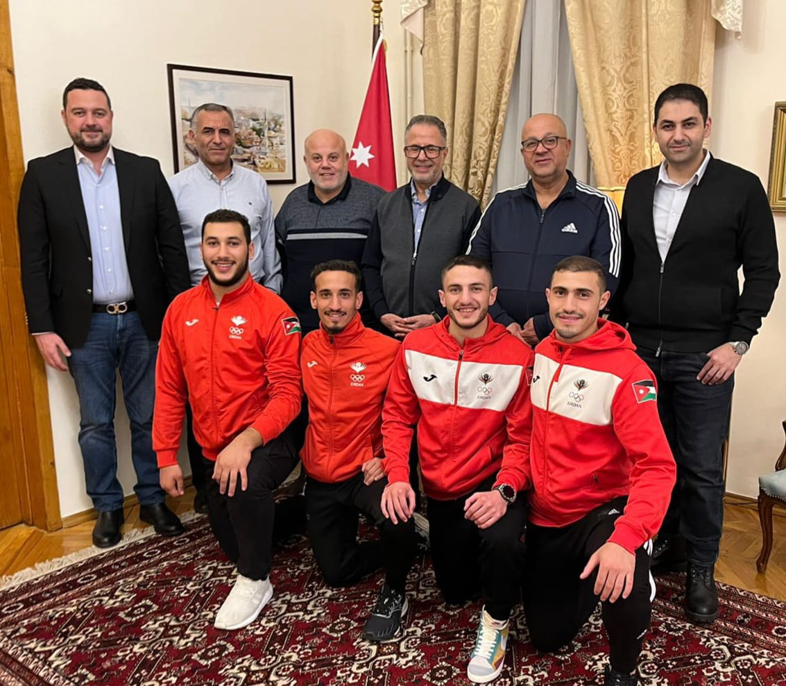 السفير الأردني في روسيا يستقبل وفد المنتخب الوطني للكراتيه