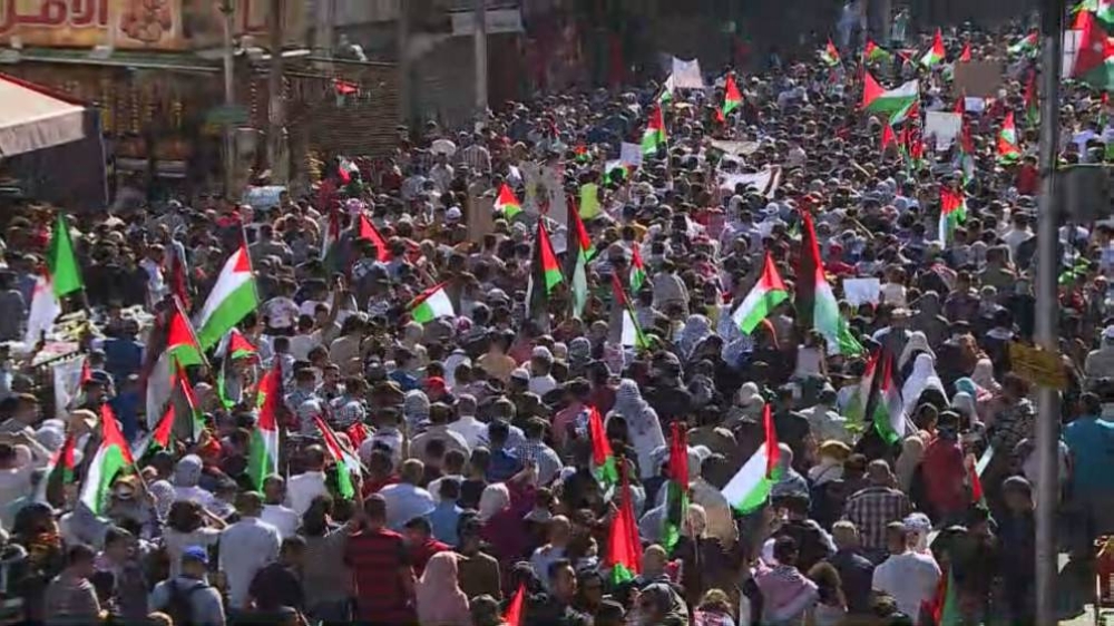 مسيرة ووقفة تضامنية نصرة لغزة في إربد