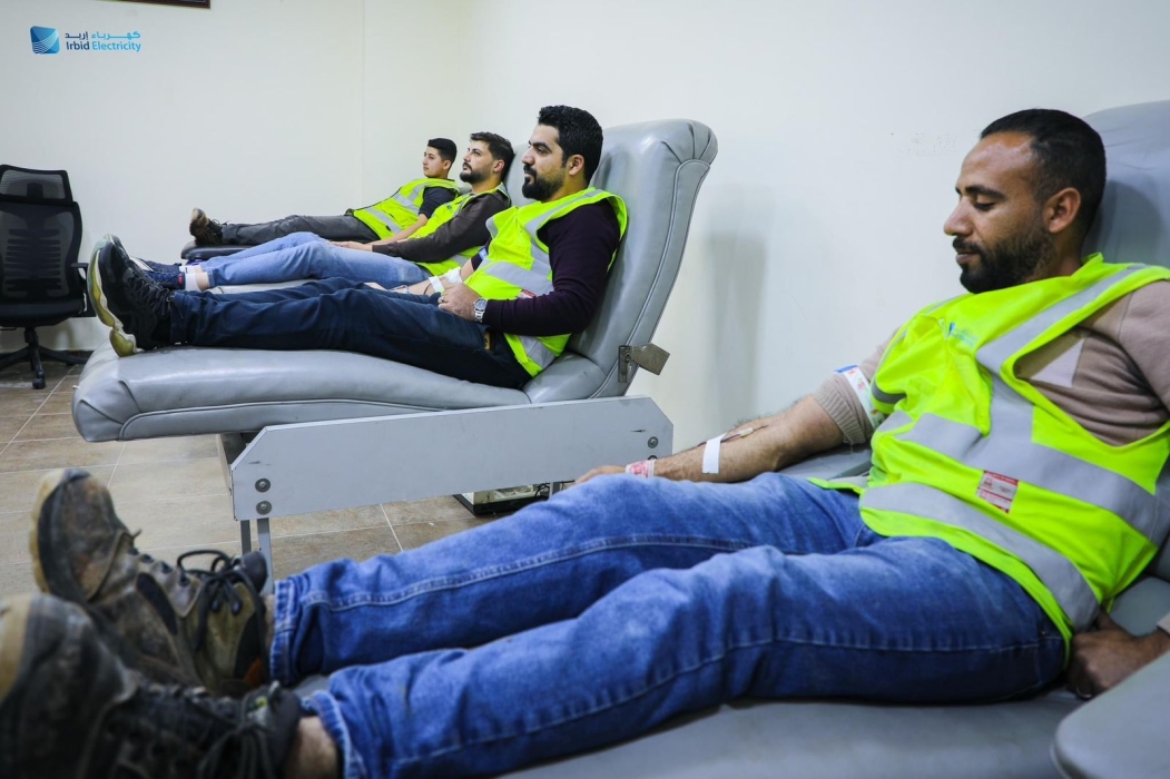 كهرباء إربد تنظم حملة للتبرع بالدم دعما لغزة