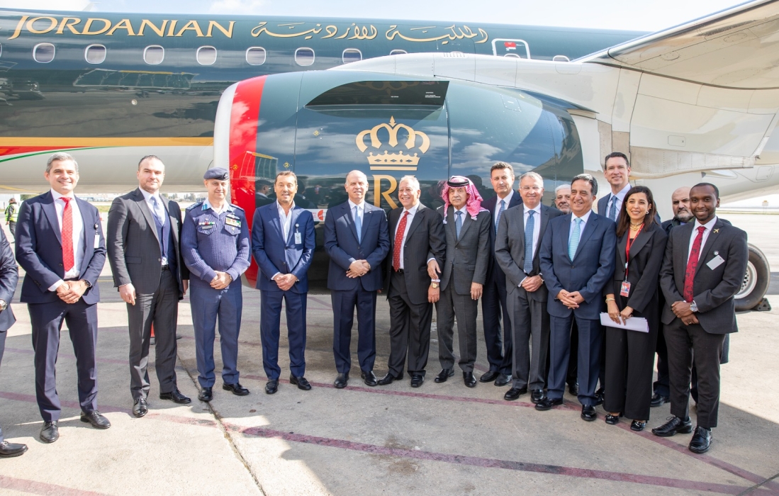 سمو الأمير فيصل بن الحسين يرعى انضمام طائرتين حديثتين من طراز امبراير لأسطول الملكية الأردنية
