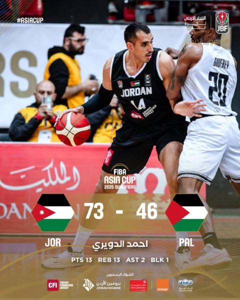 منتخب السلة يتفوق على فلسطين ضمن تصفيات كأس آسيا