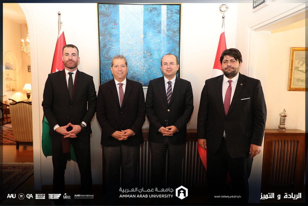 الوديان يبحث سبل التعاون المشتركة بين عمان العربية والسفارة التركية في الأردن