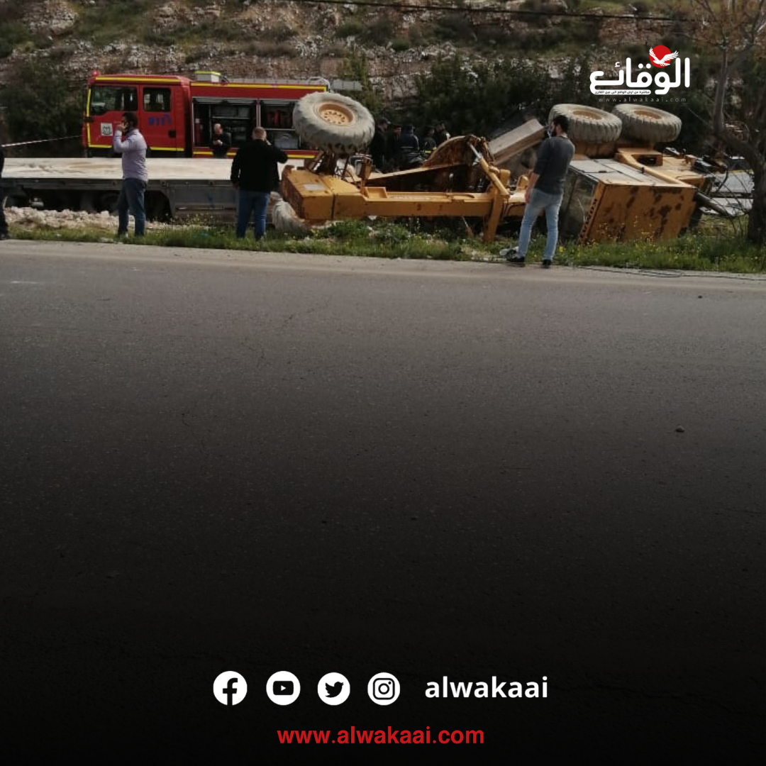 حادث مروّع لتدهور ونش طريق إربد  عمان وأنباء عن حالة وفاة ( صور وفيديو)