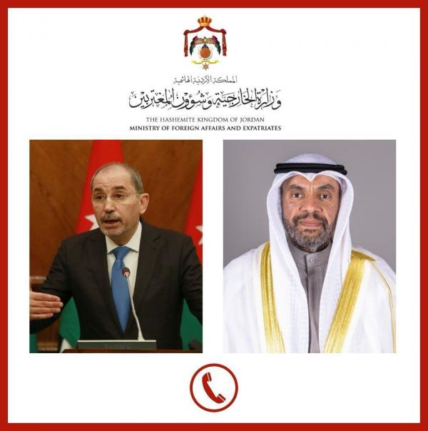 الصفدي يتلقى اتصالًأ هاتفيًا من وزير الخارجية الكويتي