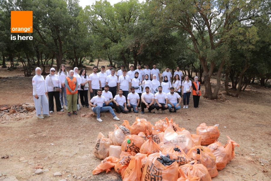 Orange Jordan Employees Volunteer on World Cleanup Day in a Cleanup Campaign at Ishtafina Forest in Ajloun in Partnership with Ahel alBalad Initiative