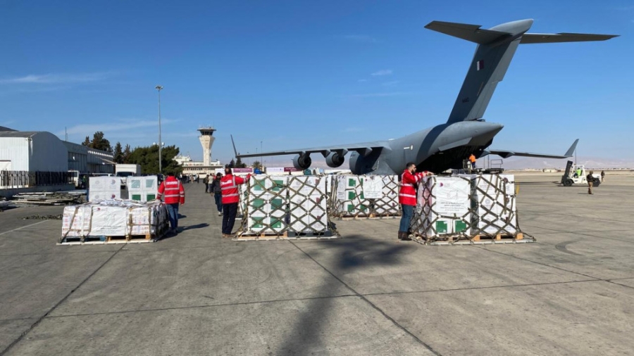 قطر ترسل الطائرة الـ 12 إلى دمشق ضمن جسرها الجوي