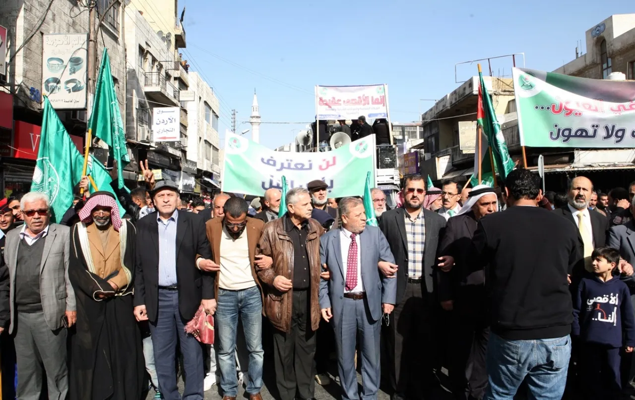 اخوان الاردن يعلنون تأجيل فعالية مناصرة لغزة عند المسجد الحسيني