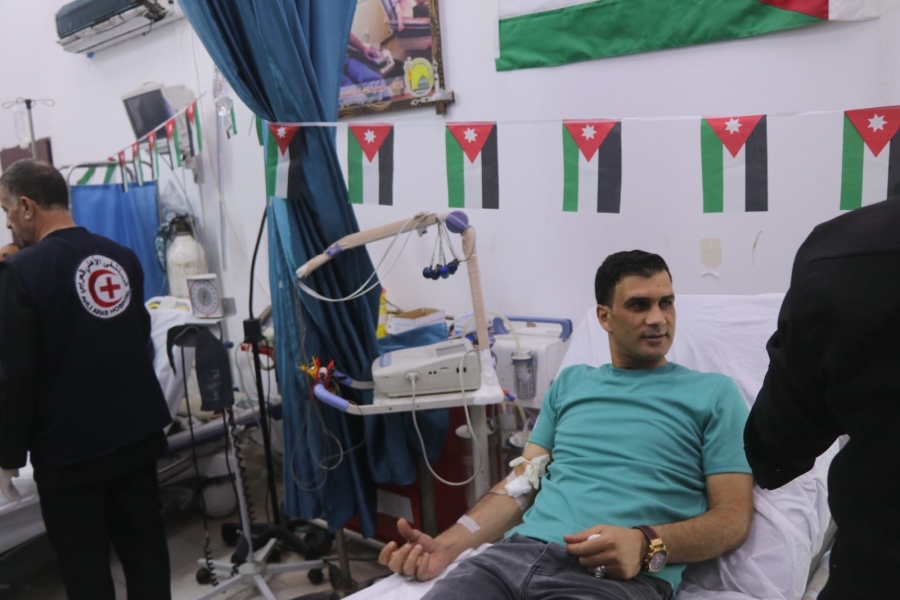 المستشفى الميداني الأردني  82 ينفذ حملة تبرع بالدم في غزة