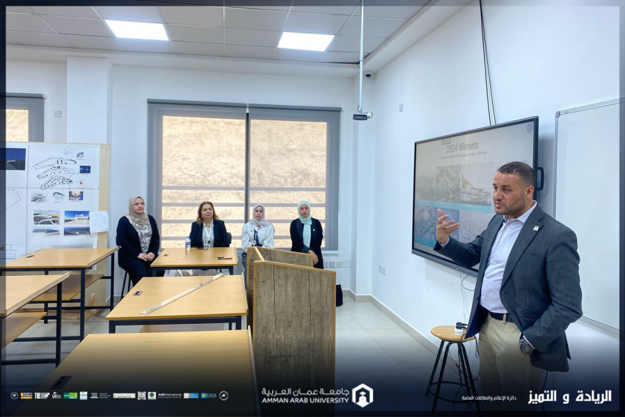 هندسة العمارة في عمان العربية تستضيف المهندس العيطان للحديث عن جائزة التميز