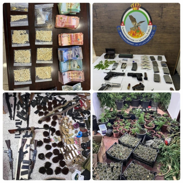 حملات أمنية واسعة تطيح بـ32 تاجرا ومروجا للمخدرات في الأردن