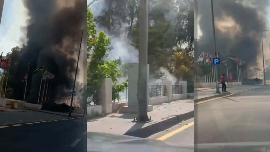 الرحامنة : الحريق أمام المبنى الرئيسي لامانة عمان هو لأعشاب جافة