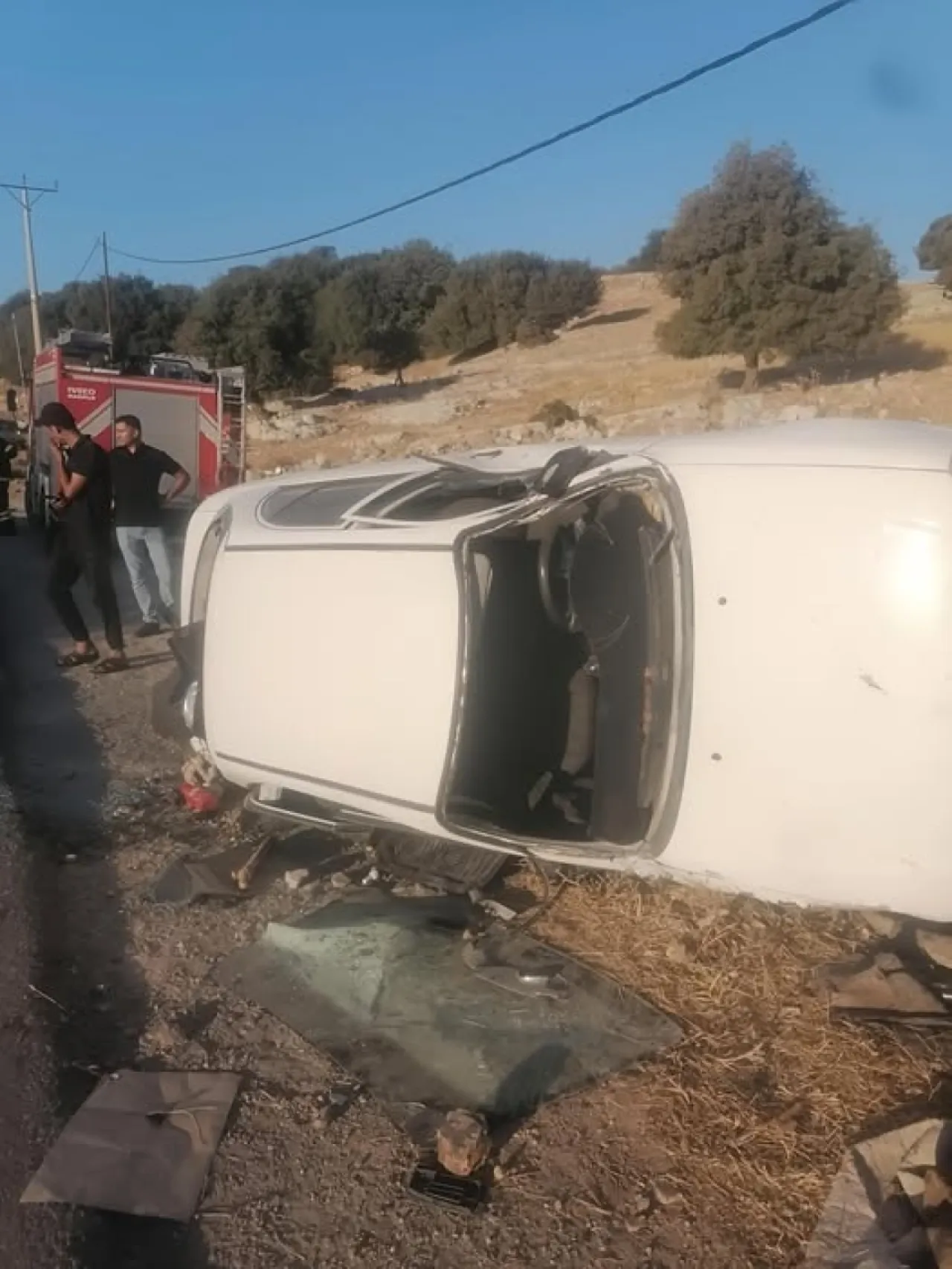 إصابة شخص إثر حادث تدهور وانقلاب مركبة على طريق زوبيا – جديتا