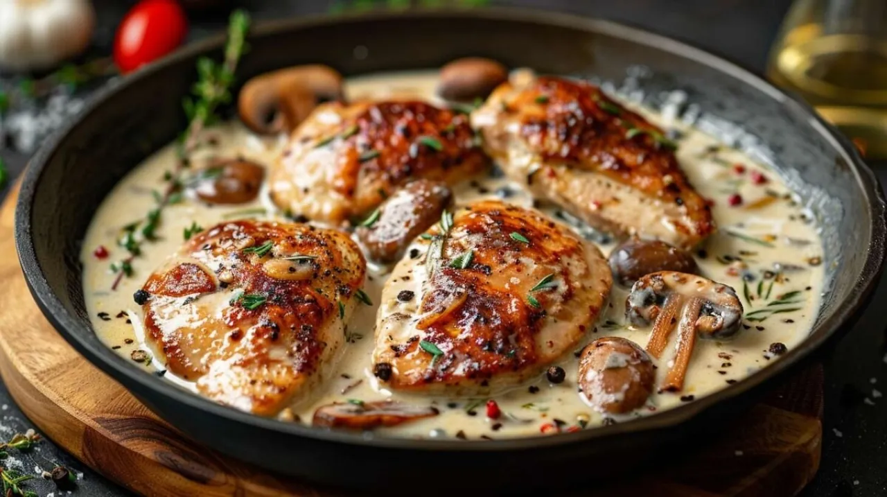 دجاج بالكريما والفطر... نكهة غنية بمكونات بسيطة