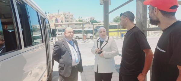 وزيرة النقل تتفقد مركز الانطلاق والوصول في جرش