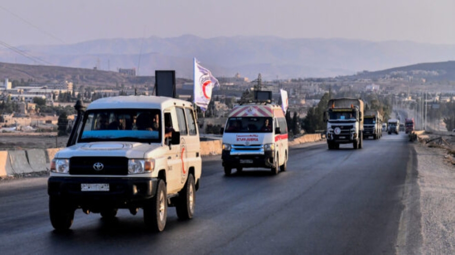 انطلاق قافلة مساعدات إنسانية من دمشق إلى السويداء لدعم الأسر المتضررة