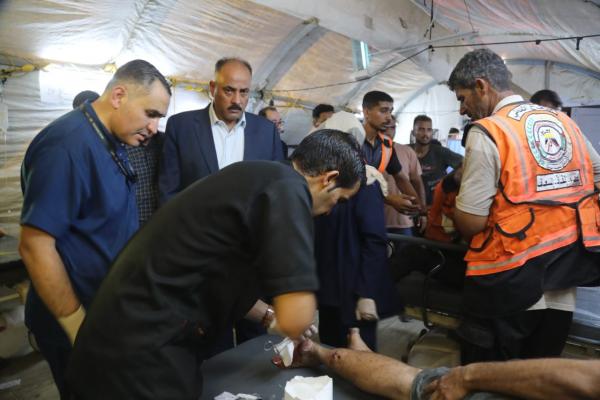 طواقم المستشفى الميداني الأردني جنوب غزة7 يتعامل مع عشرات الجرحى والمصابين جراء قصف الاحتلال