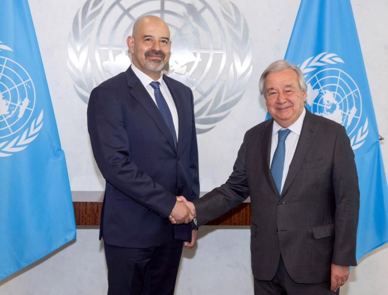 المندوب الدائم عبيدات يقدم أوراق اعتماده للأمين العام للأمم المتحدة