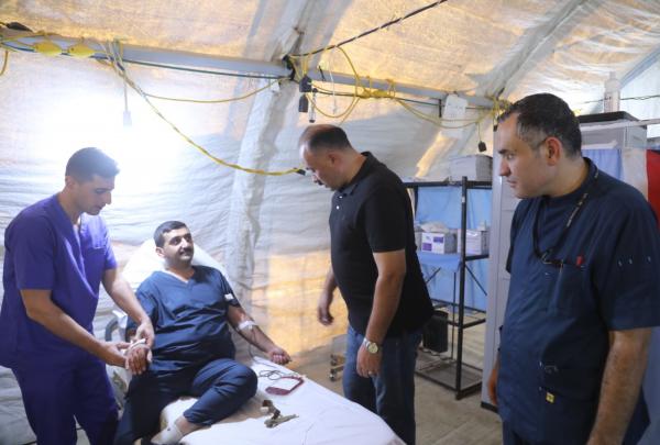 المستشفى الميداني الأردني جنوب غزة7 ينظم حملة للتبرع بالدم