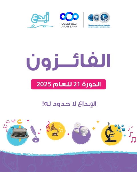 إعلان أسماء الفائزين بجائزة أبدع في دورتها الـ21