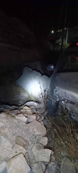 بالصور...حادثا سير منفصلين على طريق الوادي باتجاه المغير دون إصابات